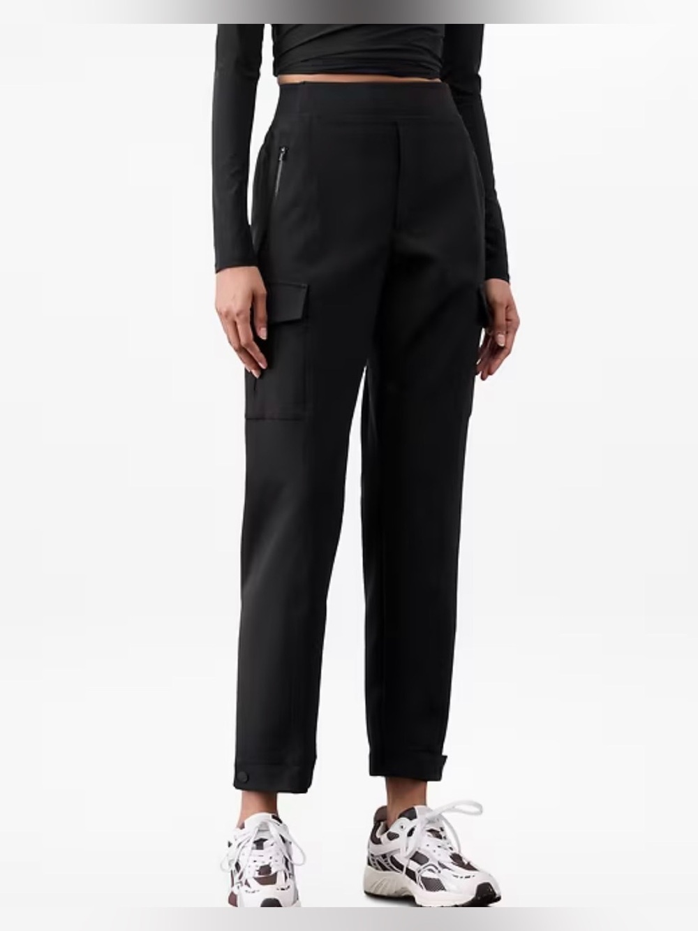 Athleta Endless High Rise Cargo Pant Black Athleisure Casual Outdoor Women’s 10